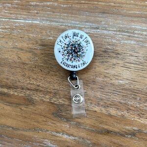 NEW “I’m Fine, This is Fine, Everything’s Fine” Christmas Badge Reel